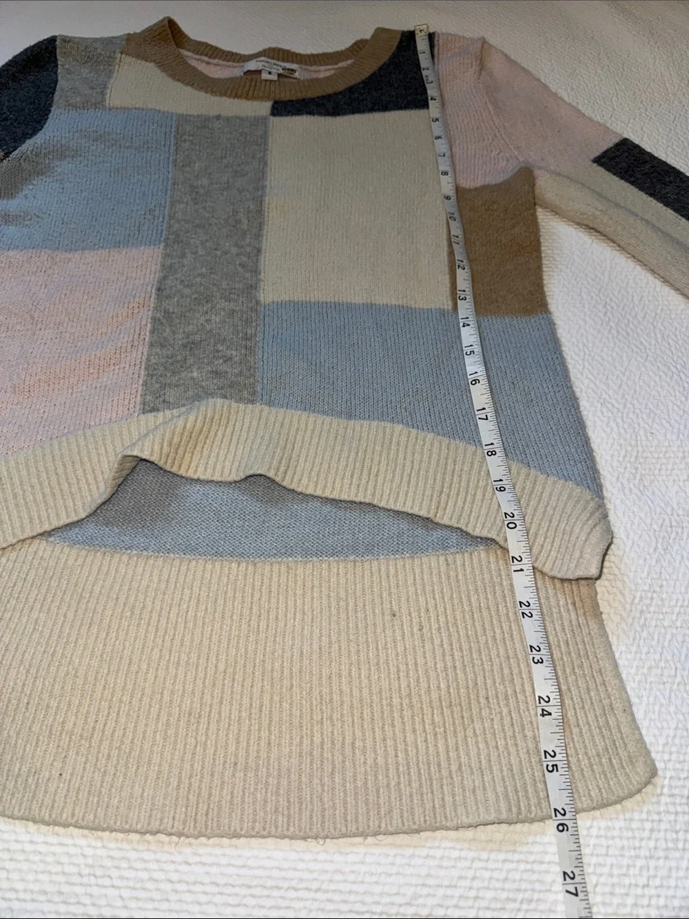 Adam Lippes Pastel Colorblock Crewneck Sweater Mohair wool blend size small